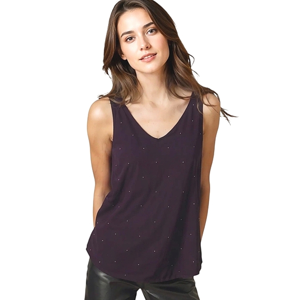RICKI'S Beaded Purple Blouse Size Medium Sleeveless